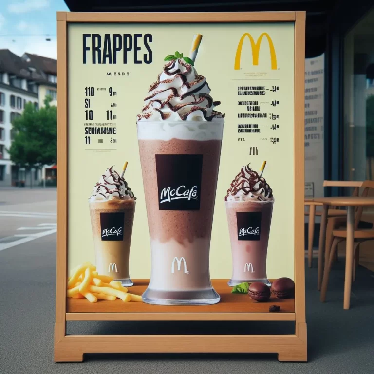 Mcdonalds frappes menu price in Switzerland (May 2024)