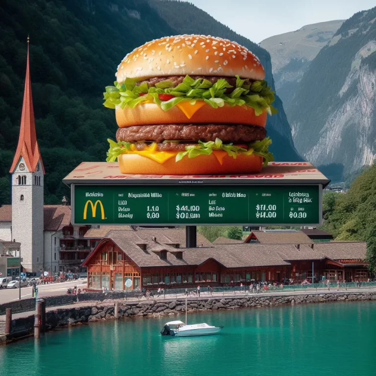 McDonalds Big Mac Menu Price  Switzerland (May 2024)