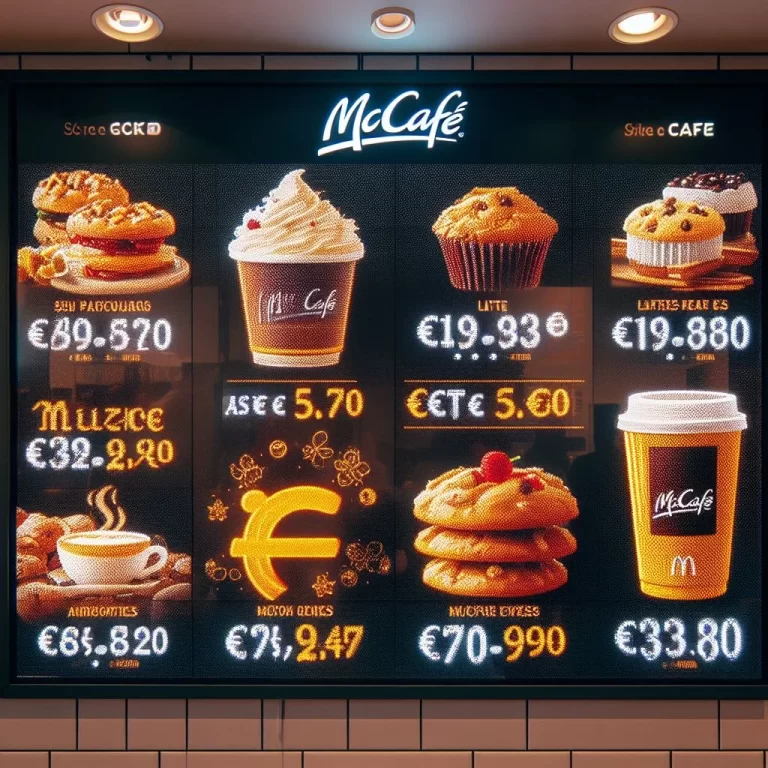 McCafe Menu Prices in Ireland (May 2024)